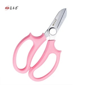 Customized Logo Floral Tools Pruning Shears Garden Flower Scissors with Pink Handle