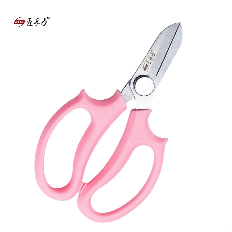Customized Logo Floral Tools Pruning Shears Garden Flower Scissors with Pink Handle