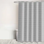 Customized Polyester Fabric Bathroom Curtain Waterproof Thick Grey Shower Curtains