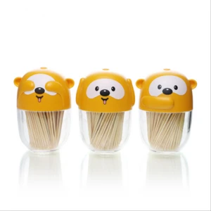 cute little bear shape plastic toothpick case manufacturer in shenzhen