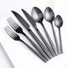 Cutlery Black and More Colors for Wedding Event Restaurant, Packed with Knife Fork and Spoon Black Cutlery