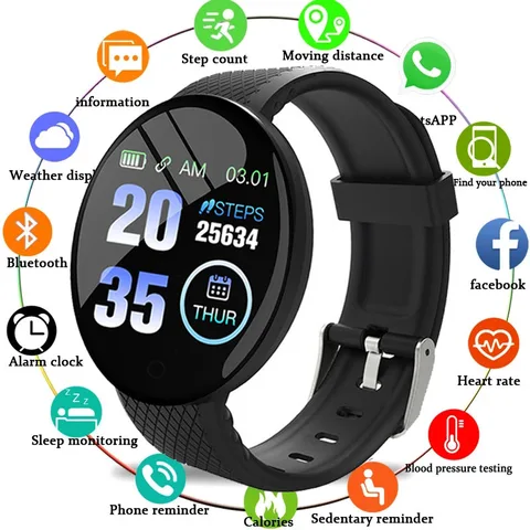 Buy D18 Smart Watch Men Blood Pressure Waterproof Smartwatch Women ...