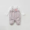 DBM9485 dave bella spring baby girl sleeveless romper infant toddler jumpsuit children boutique romper 1 piece
