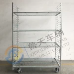 DC greenhouse hand trolley rack carts multiple shelf plant flower grow and transport trailer Nursery plant rack Farm trolley