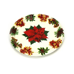 Decorative plate,dinner set tray,flat round reusabule plate dish&amp;plate