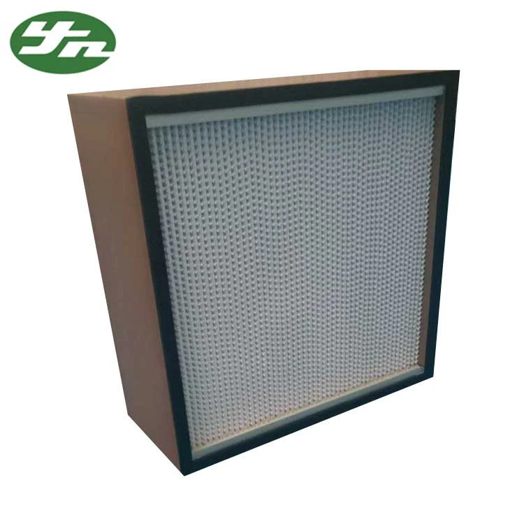 Deep pleated hepa filter with wooden frame