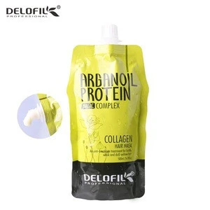 Delofil superior grade scalp massage cuticle repair deep conditioning collagen protein hair mask argan oil treatment