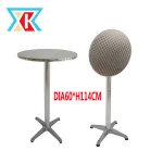 DIA60CMRound Aluminum Indoor-Outdoor Folding Bar Height Table with Base