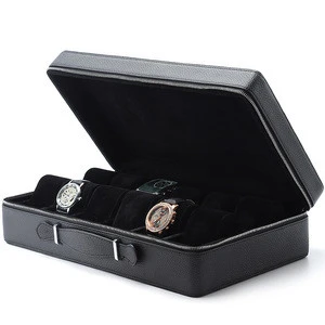 DIGU wholesale elegance PU leather zipper watch boxes luxury in packaging boxes portable square watch storage box