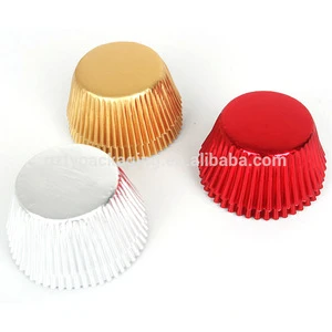 disposable paper mini gold silver red baking cupcakes cup aluminium foil muffin cupcake wrapper decoration cup cake tool