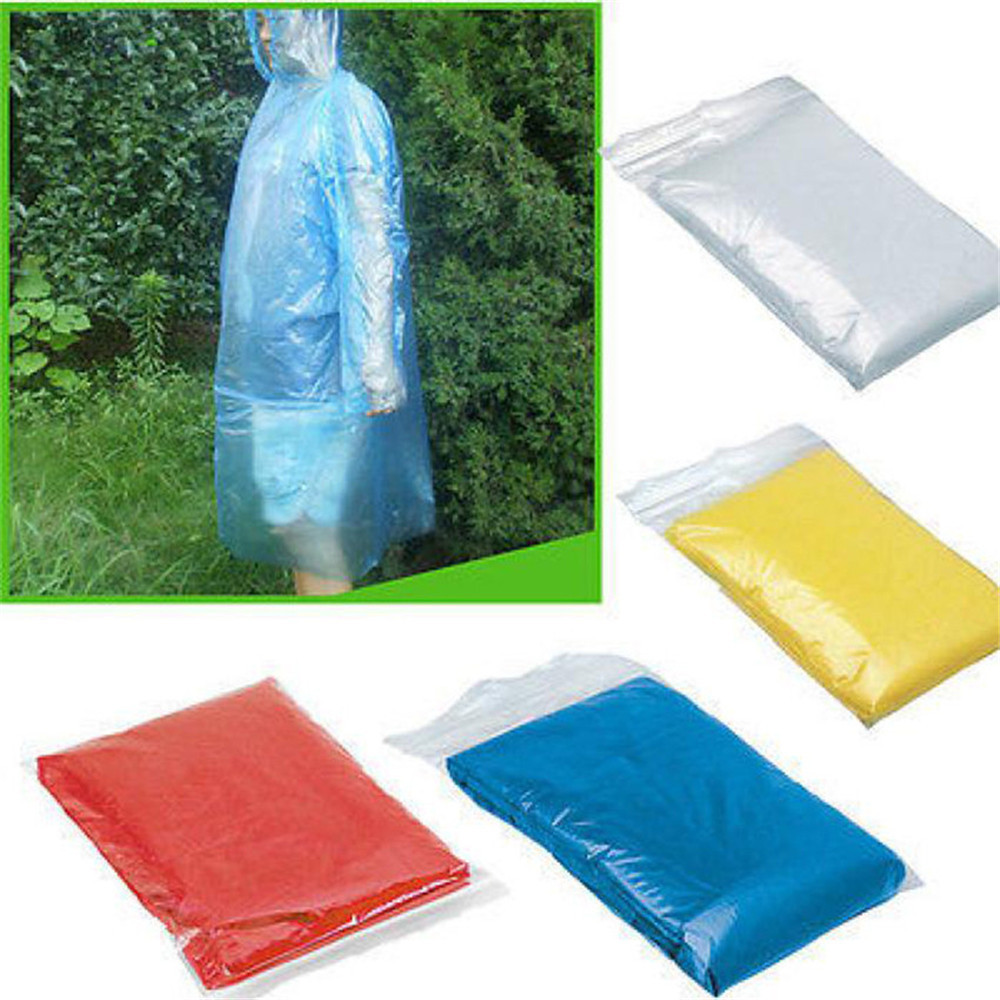 Disposable raincoat outdoor mountaineering raincoat with cap transparent waterproof thick raincoat