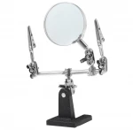 DIY Adjustable Third Hand Soldering Work Desk Helping Hand Magnifier With 5X Magnifying Glass