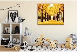 Diy Golden Tree Street Acrylic Paints Oil Paint By Numbers For Adult