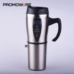 Double Wall Stainless Steel High Quality 12V Electric Heated Tumbler Smart Auto Thermos Travel Tumbler with LCD Display Car Plug