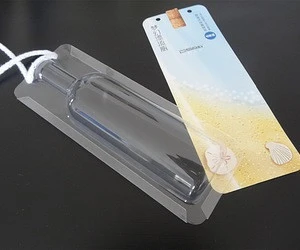 Drift bottle shape blister Sliding Card Packing double display plastic for food packaging