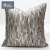 Dyeberry Gray Brown Mottle TextureLuxury Modern Jacquard Cushion Cover With Piping