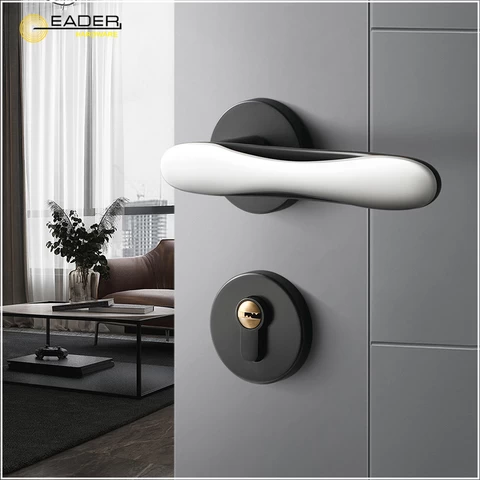 EADER Black white interior minimalist door handle modern wooden door high quality european door lock