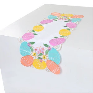 Easter Spring Summer Embroidery Cutout Decorative Table Runner