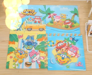Easy clean antislip EPE XPE foam baby play mat with animals