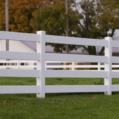 Easy Installation 4 Rail PVC Fencing, Vinyl Horse Fencing, Plastic Ranch Fencing, Post and Rail Fencing