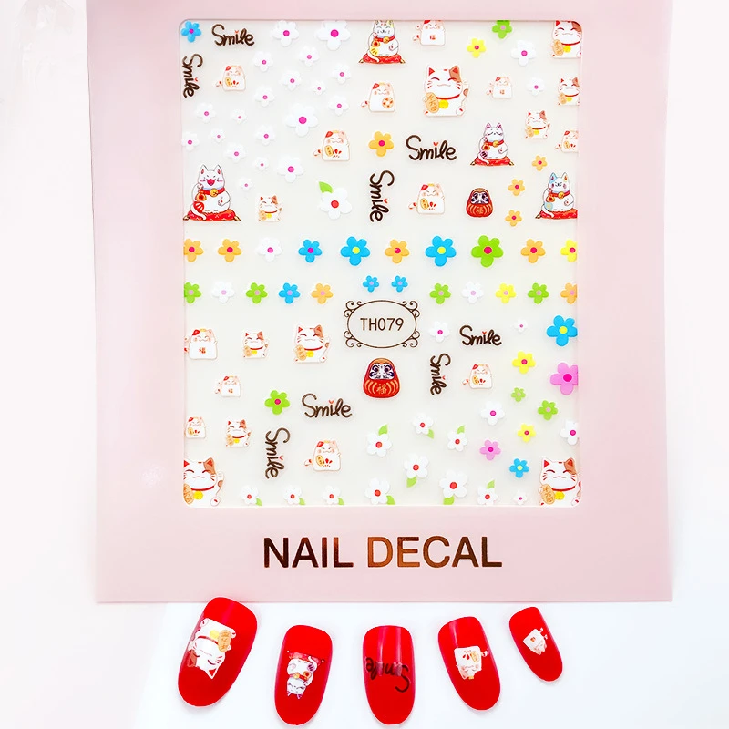Eco-friendly and safety self adhesive DIY logo gel nails foil transfer stickers 3d decal