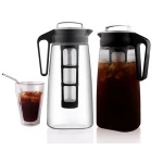 Eco-friendly BPA Free Plastic Iced Cold Brew Coffee Maker Water Container Kettle Pot With Infuser 2L