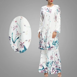 Elegant Malaysia Dress Baju Kurung Loose Printing Floral Baju Kurung
