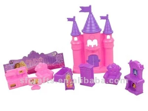 EN71 plasstic castle furniture set toys for kid