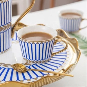 English Afternoon Tea European Rotary Tea Set Ceramic Coffee Cup Household Teapot Complete Set of Luxury