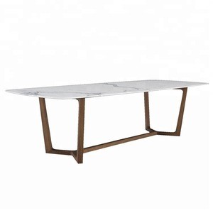 European style dining table set modern design wooden table base marble dining table set
