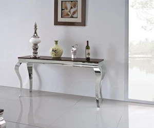 F306 Modern Design Marble Top Stainless Steel Console Table