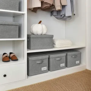 Fabric Storage Bin with Lid, Storage Boxes for Shelves,loset Storage Containers with Lids and Handles