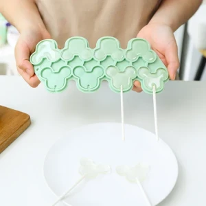 Factory custom lollipop mold and sticks mickey candy tip chocolate silicone molds for making lollipops