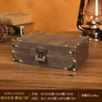Factory Customization Wholesale Vintage Gray Jewelry Storage Packaging Wood Box Wooden Storage Box With Lock