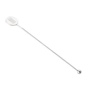 Factory Direct custom round cocktail bar metal stainless steel swizzle stick wine drink stirrers