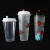 Import Factory Price 16oz 24oz Boba Bubble Tea Cups PP Plastic Smoothie Milkshake Cups with Heart Stopper Lids For Cold or Hot Drinks from China