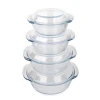 Factory supplier round tempered glass casserole cooking pot pyrex glass cookware sets