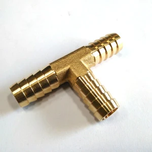 Factory Supply 1/4 5/8 5/16 1/2 Hose Barb T Joint Brass Tube Connectors for Water Gas Tubes