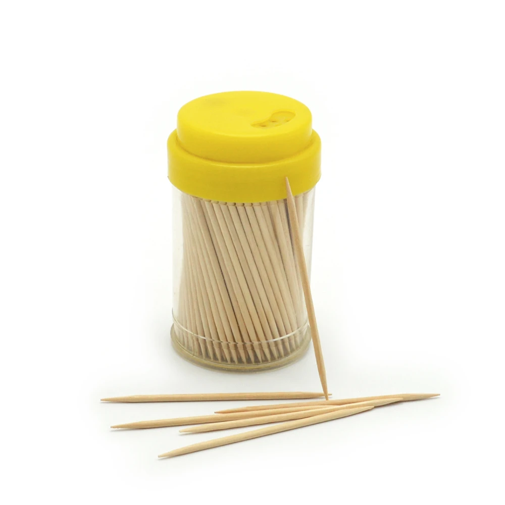 Factory Supply Birch Wood Toothpick  2.2*65mm Wooden Toothpicks In Bottle