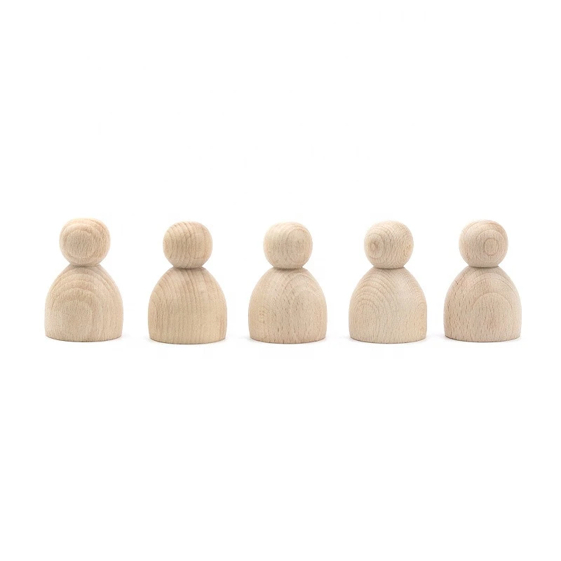 factory supply new arrival 6.6cm beech wood peg doll with small MOQ