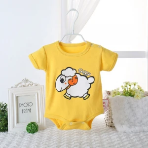 Factory wholesale baby clothes organic cotton short-sleeved baby rompers baby boys&#x27; rompers
