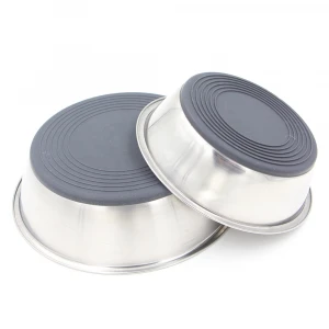 Factory wholesale best non slip grade metal stainless steel pet puppy dog bowls