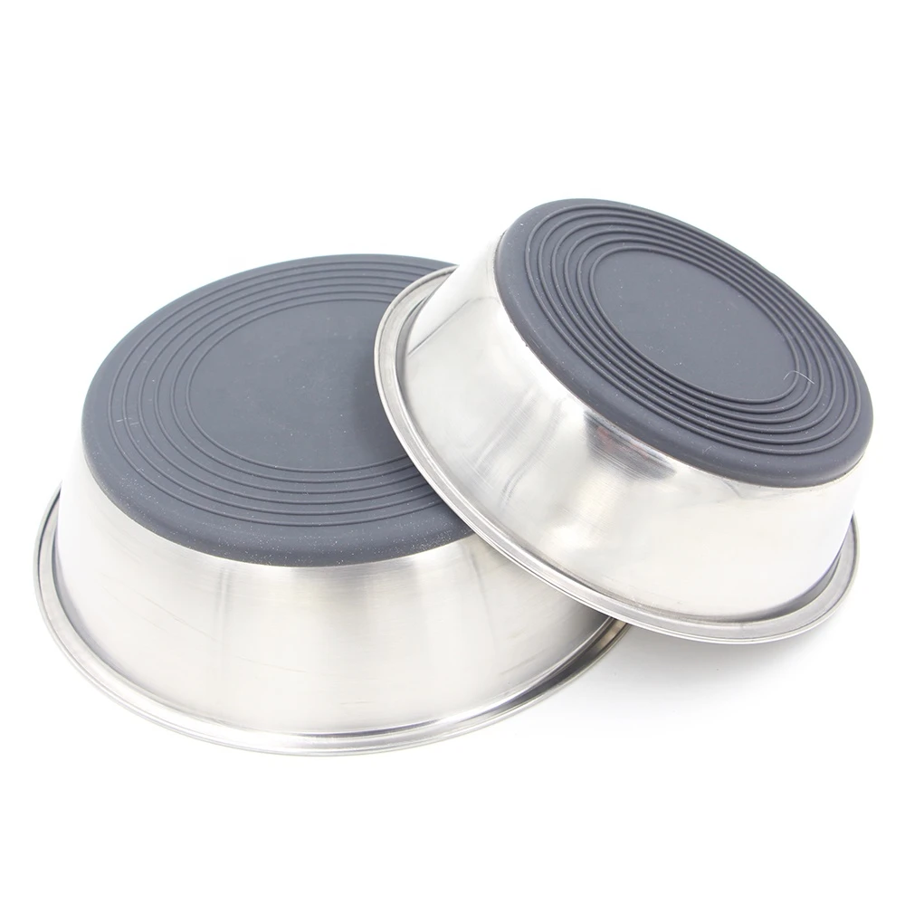 Factory wholesale best non slip grade metal stainless steel pet puppy dog bowls