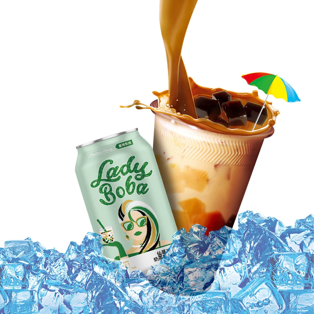 Famous 315ml grass jelly milk tea drink for supermarket