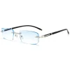 FANXUN TY350 Mens Diamond Trimmed Frameless Reading Glasses Anti-Blue Radiation Ultra-Light High-Definition Eye Protection