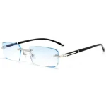 FANXUN TY350 Mens Diamond Trimmed Frameless Reading Glasses Anti-Blue Radiation Ultra-Light High-Definition Eye Protection