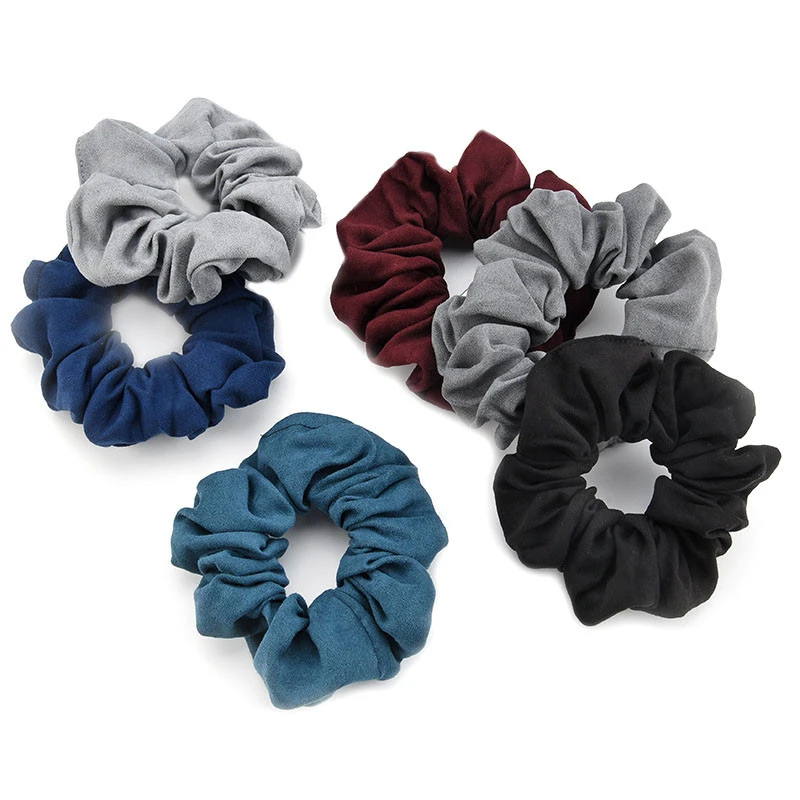 Fashion cheap Linen fabric  hair accessories scrunchies Ponytail holder Multi colors colors Hair band tie dye