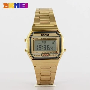 Fashion Men Sports Wrist Watches Digital Led Chrono Clock Stainless Steel Luxury Waterproof Men Electronic Skmei 1123 Watch