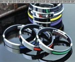 Fashion titanium steel silicone wristband