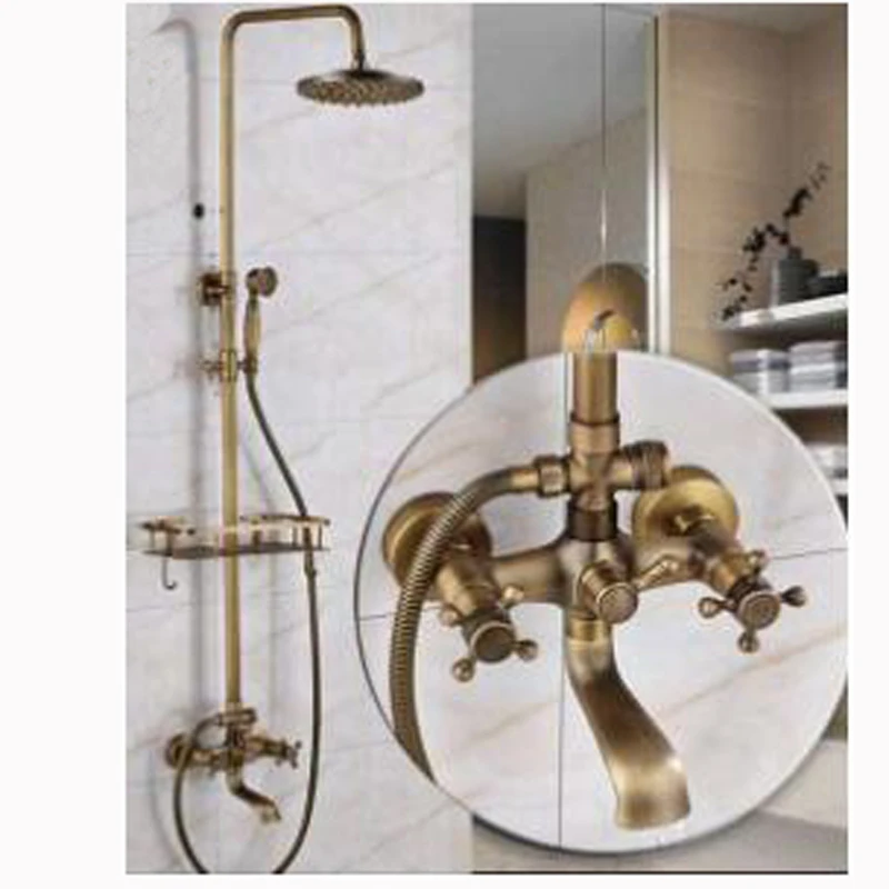 Fashionable antique brass shower set single handle bronze shower faucets XR-GZ-6021
